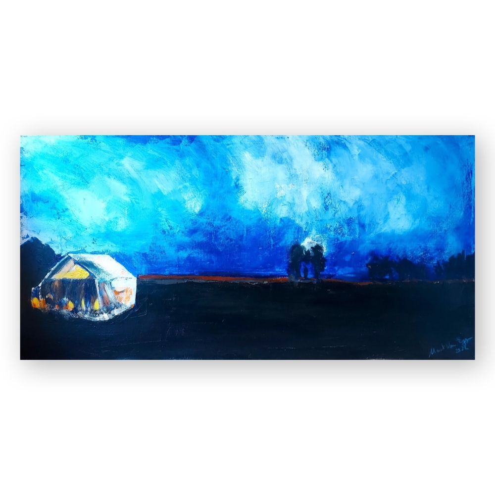 Tent bij nacht